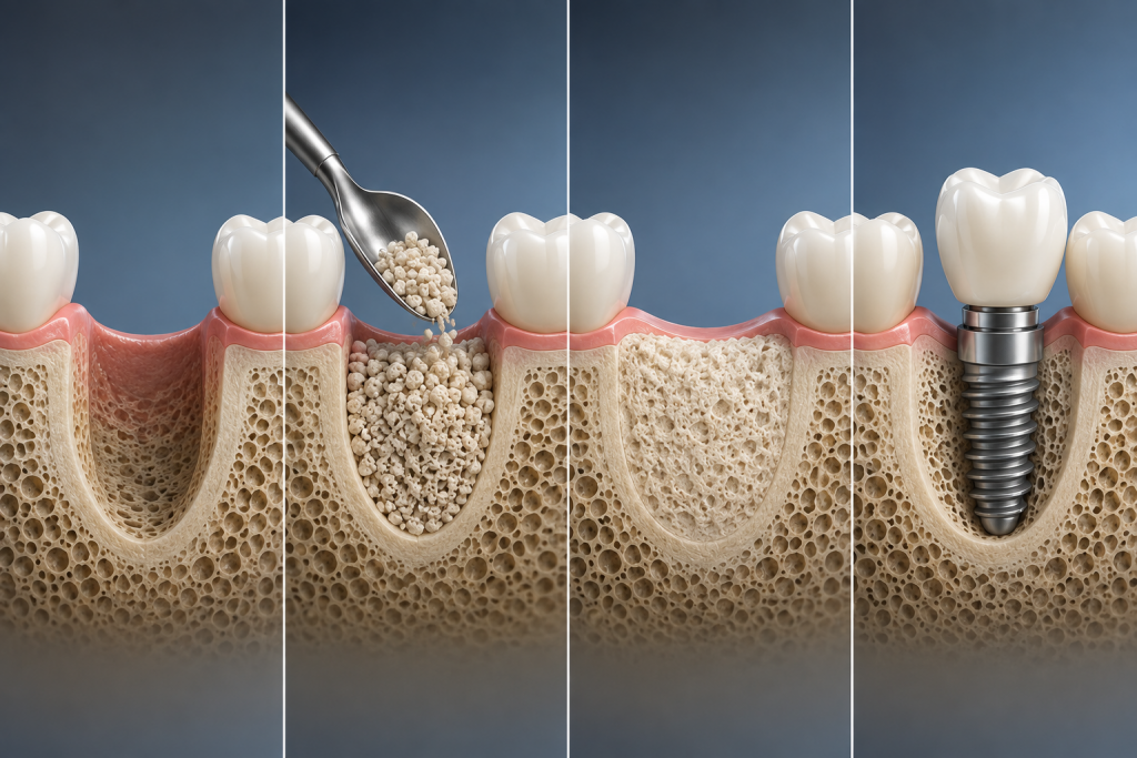 Injerto de hueso para colocar implantes dentales